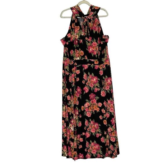 Lane Bryant Plus Size 26/28 Floral Maxi Dress, NWT, Ties at back of neck - Picture 6 of 15
